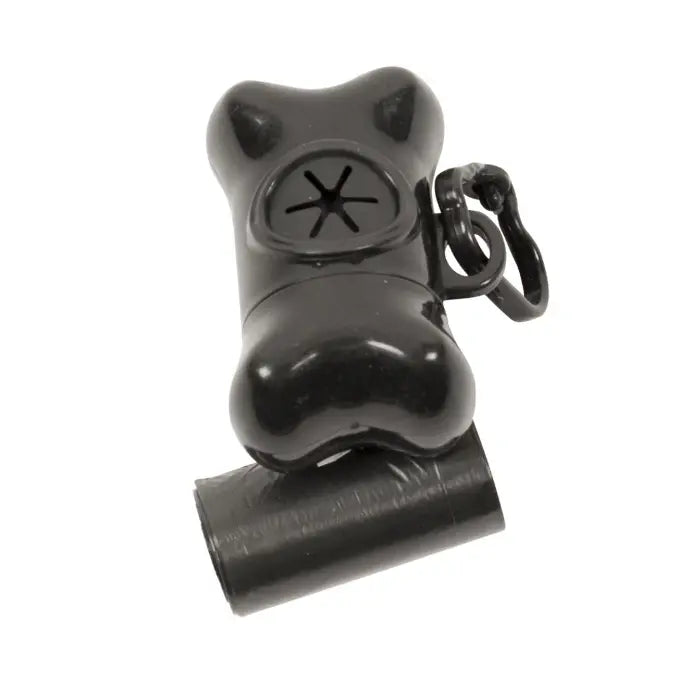 Duvo+ Poo Bag Bone Dispenser With Poo Bag [2 x 20Pcs]-Black