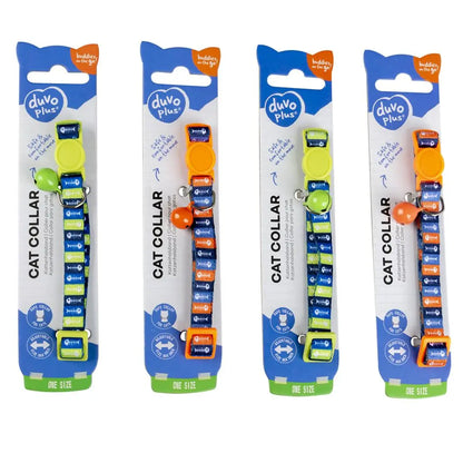 Duvo+ Cat Collar Nylon Mixed Colors 20 - 30cm / 10mm[Texture - Fish bones 1]