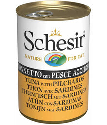 Schesir Cat Can-Wet Food Tuna with Pilchards-6x140g