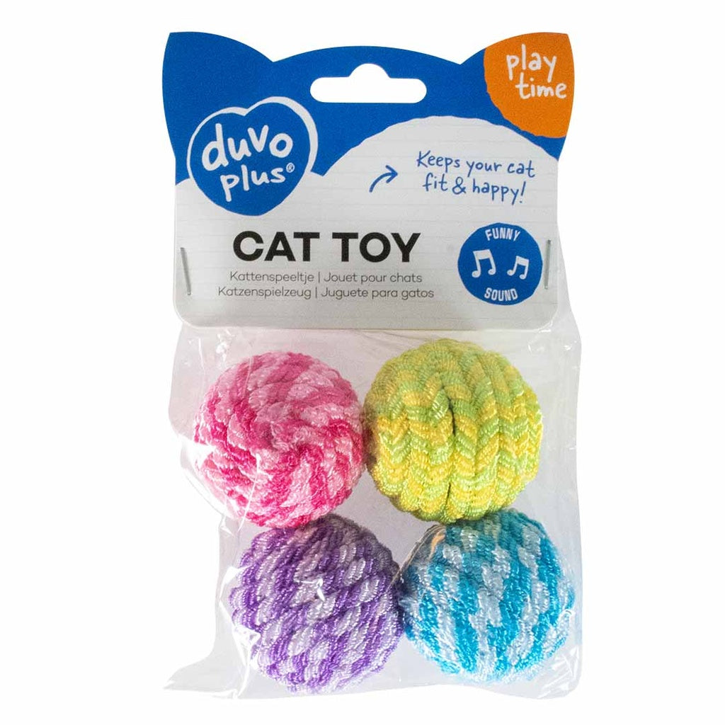 Duvo+ Multi ball with sound Multicolour - Cat Toy  4pcs Set 5x5x5cm