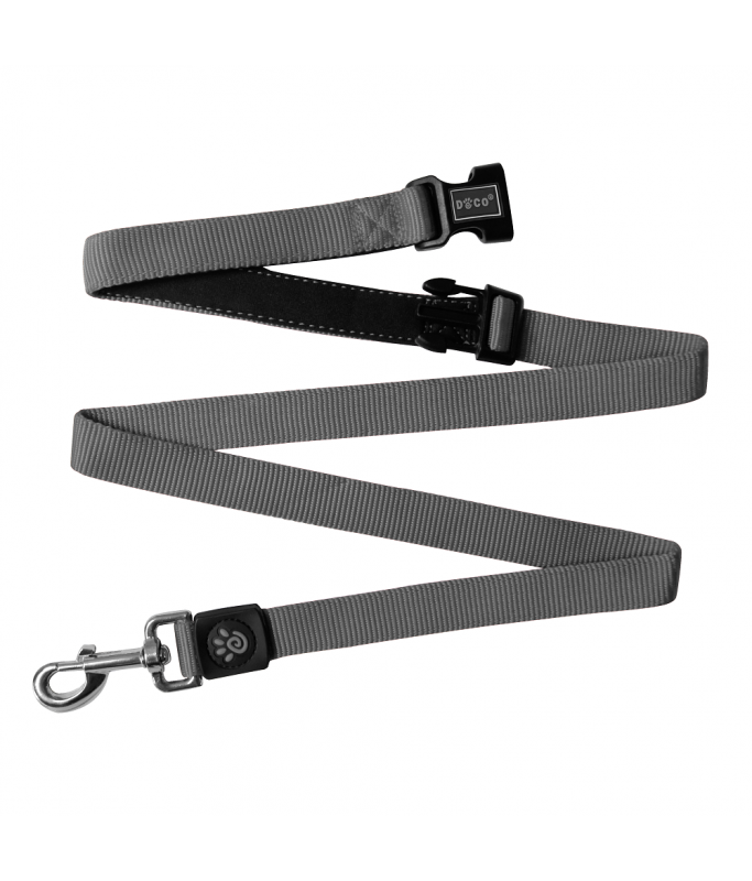 DOCOÂ® Easy-Snap -HANDS FREE Leash 6ft (DCS2072)[Color - Grey, Size - M]