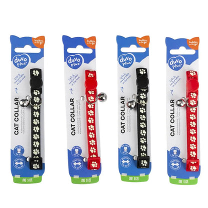 Duvo Cat Collar Nylon Mixed Colors 20 - 30cm / 10mm[Texture - Paws]