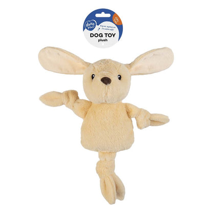 Duvo+ Plush Pawbies Rabbit Crackle Dog Toy 23x11x33cm - Brown