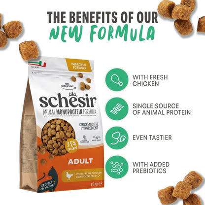 Schesir Monoprotein Adult Dry Cat Food – Fresh Chicken-1.5kg