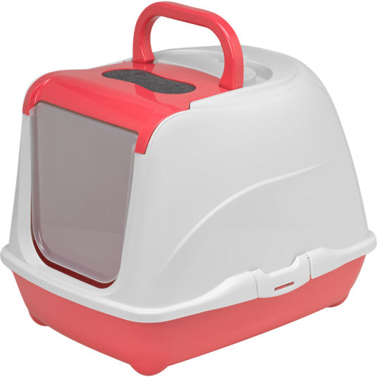 Moderna Flip Cat-Litter Box Large-50.2 x 38.8 x 37.7 cm-Spicy Coral