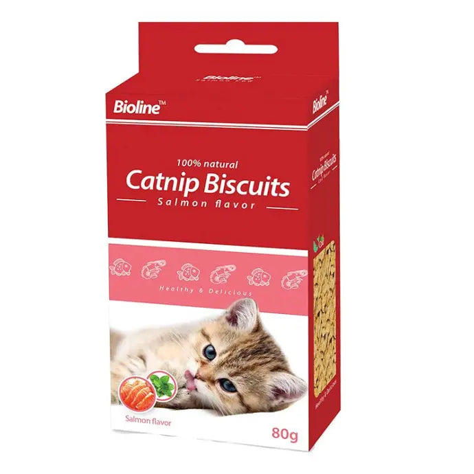Bioline Catnip Biscuits 80g-Salmon Flavor [MOQ 3PCS]