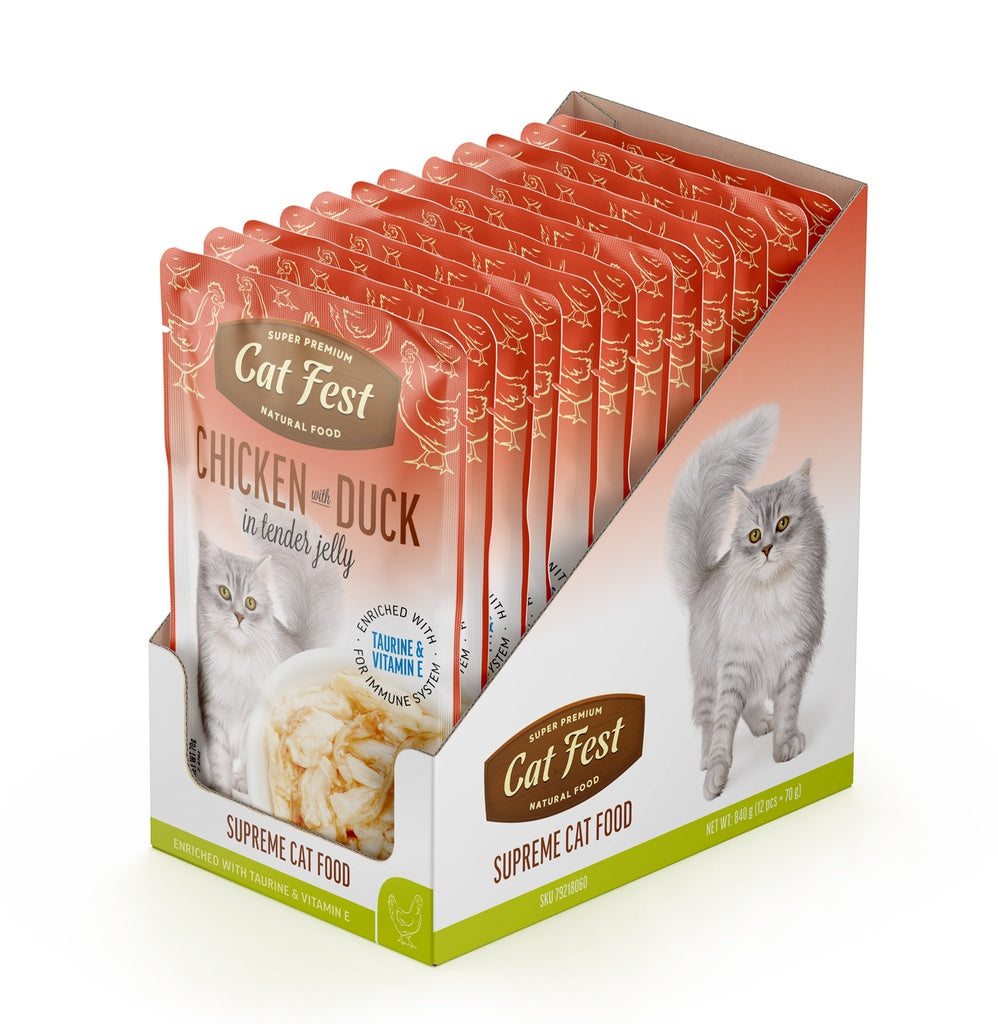 Cat Fest Chicken With Duck In Tender Jelly For Cats 70g