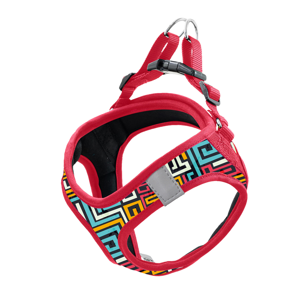 DOCO Pattern Print Harness With 3D Foam X.Small-34-36cm / 2-3kg-Red