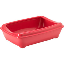 Moderna Arist-O-Tray-Cat Litter Tray (With Rim) 57.2 x 43.2 x 15.7 cm-Spicy Coral