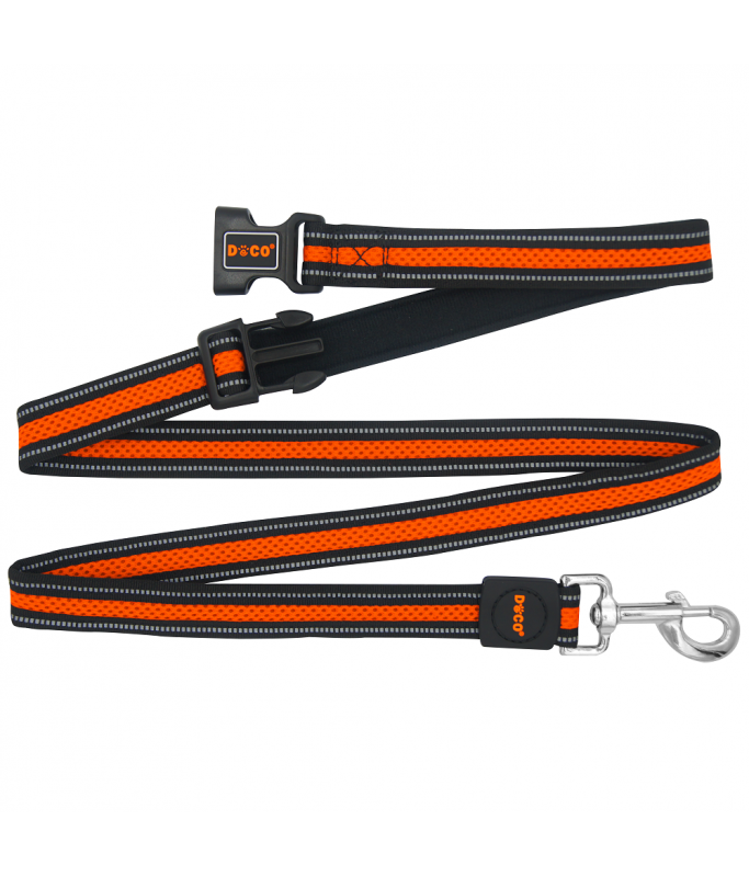 DOCOÂ® Athletica Easy-Snap Air Leash 6ft (DCA1372)[Color - Safety Orange, Size - M/L]
