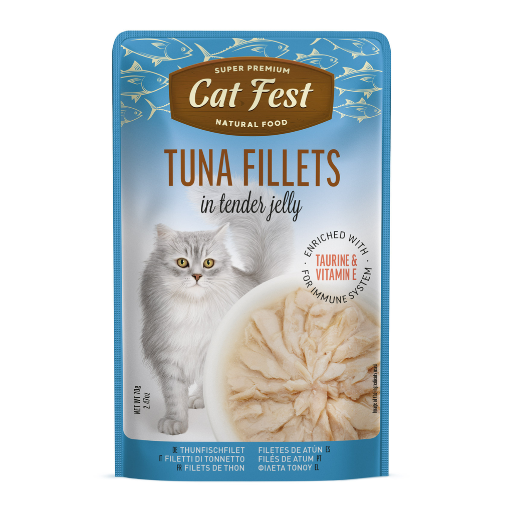 Cat Fest Tuna Fillets In Tender Jelly For Cats 12x70g 12pcs/box