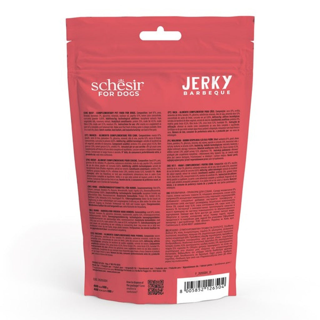 Schesir Grain-Free Dog Snacks Jerky 145g - BBQ Beef
