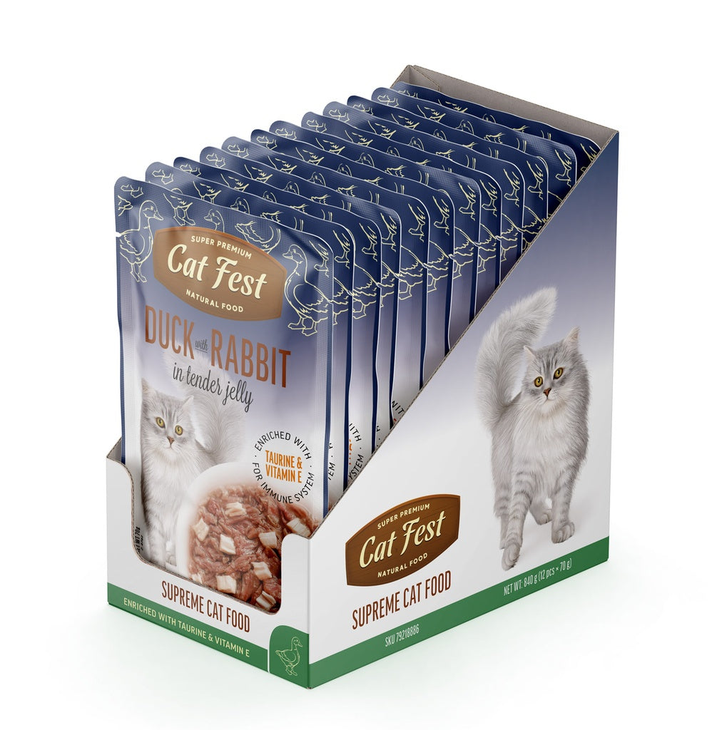 Cat Fest Duck With Rabbit In Tender Jelly For Cats 70g