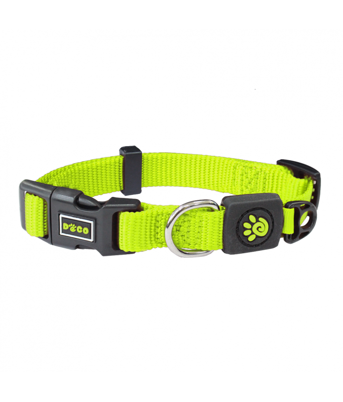 DOCO Signature Nylon Collar -1.5 x 27-37cm[Color - Lemon, Size - S]