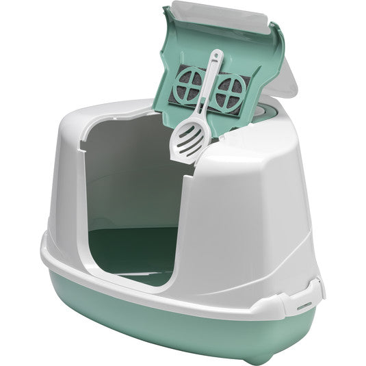 Moderna Flip Corner-Litter Box 56.3 x 44.4 x 36.4 cm-Green