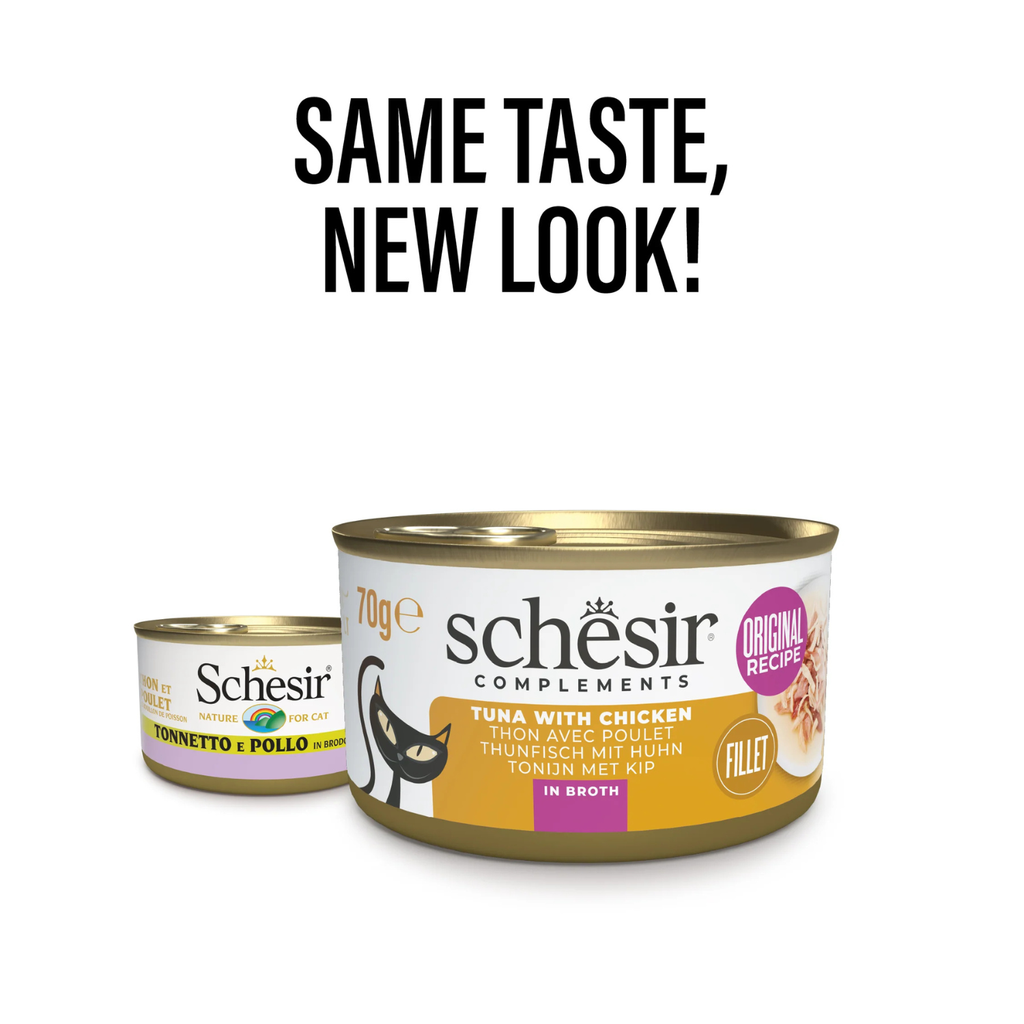 Schesir Wet Cat Food In Broth Can-Tuna With Chicken 70g