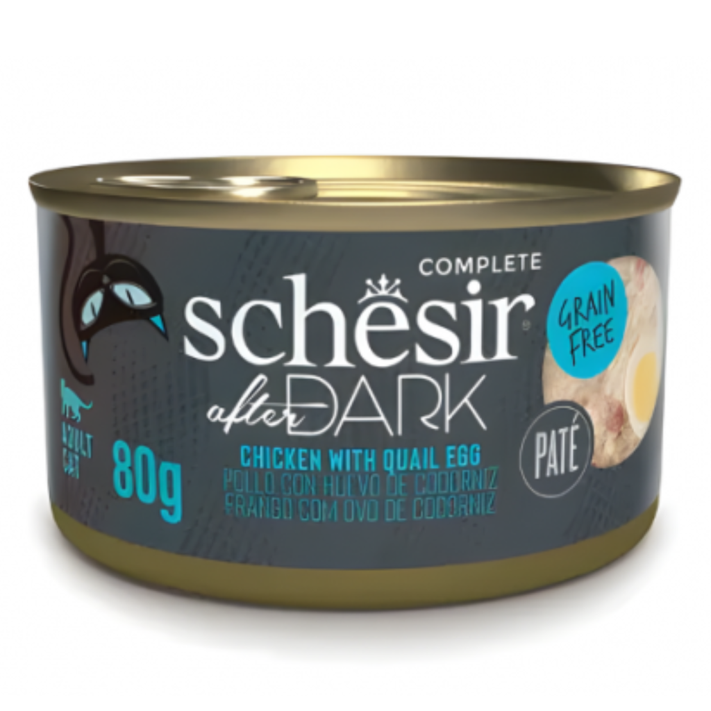 Schesir After Dark PatÃƒÆ’Ã‚Â¨ For Cat - Chicken With Quail Egg 80g (Min Order- 12 Cans)