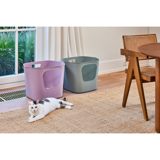 Moderna Lotus Cat Litter Box 54.4 x 43.9 x 40.5 cm-Olive Green