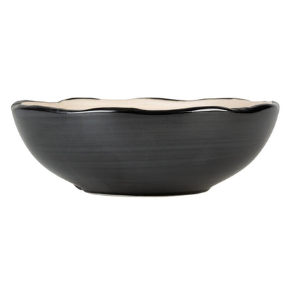 Duvo+ Feeding Bowl Stone Organic S - 200ml - 12x12x4cm Black/White