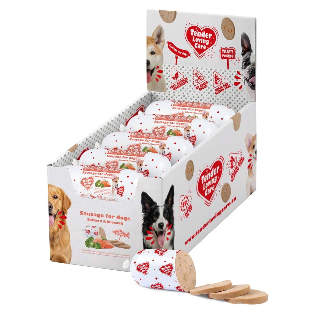 Duvo+ Sausage For Dogs - 200g [Salmon & Broccoli]