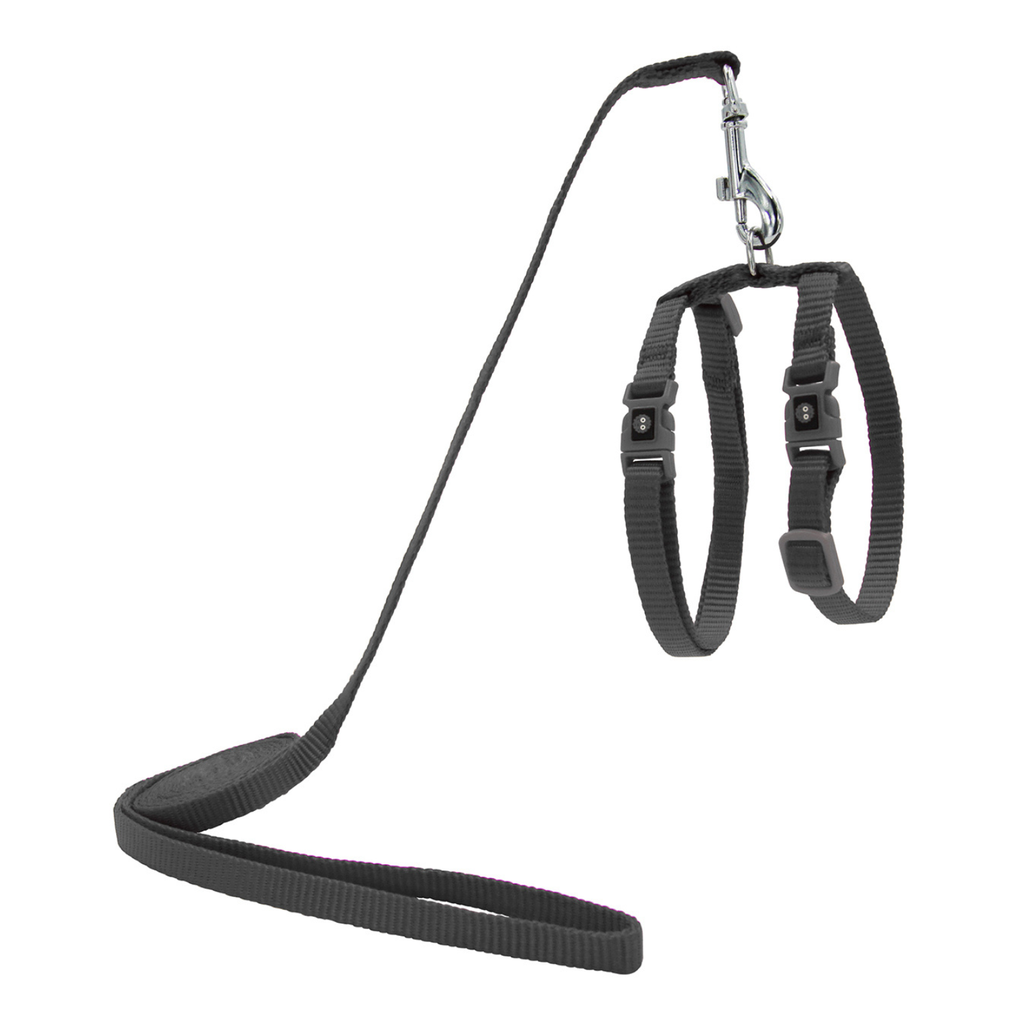 DOCO Signature Cat Harness + Leash 6ft [Neck1x19-27cm; Chest1x28.5-46cm]-Grey