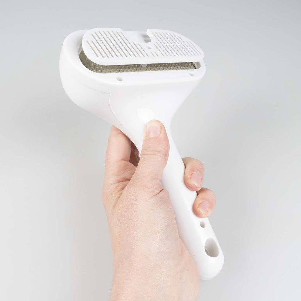 Duvo+ Steamy Rechargeable Slicker Brush - White [Size - XL-20x11x6.5cm]