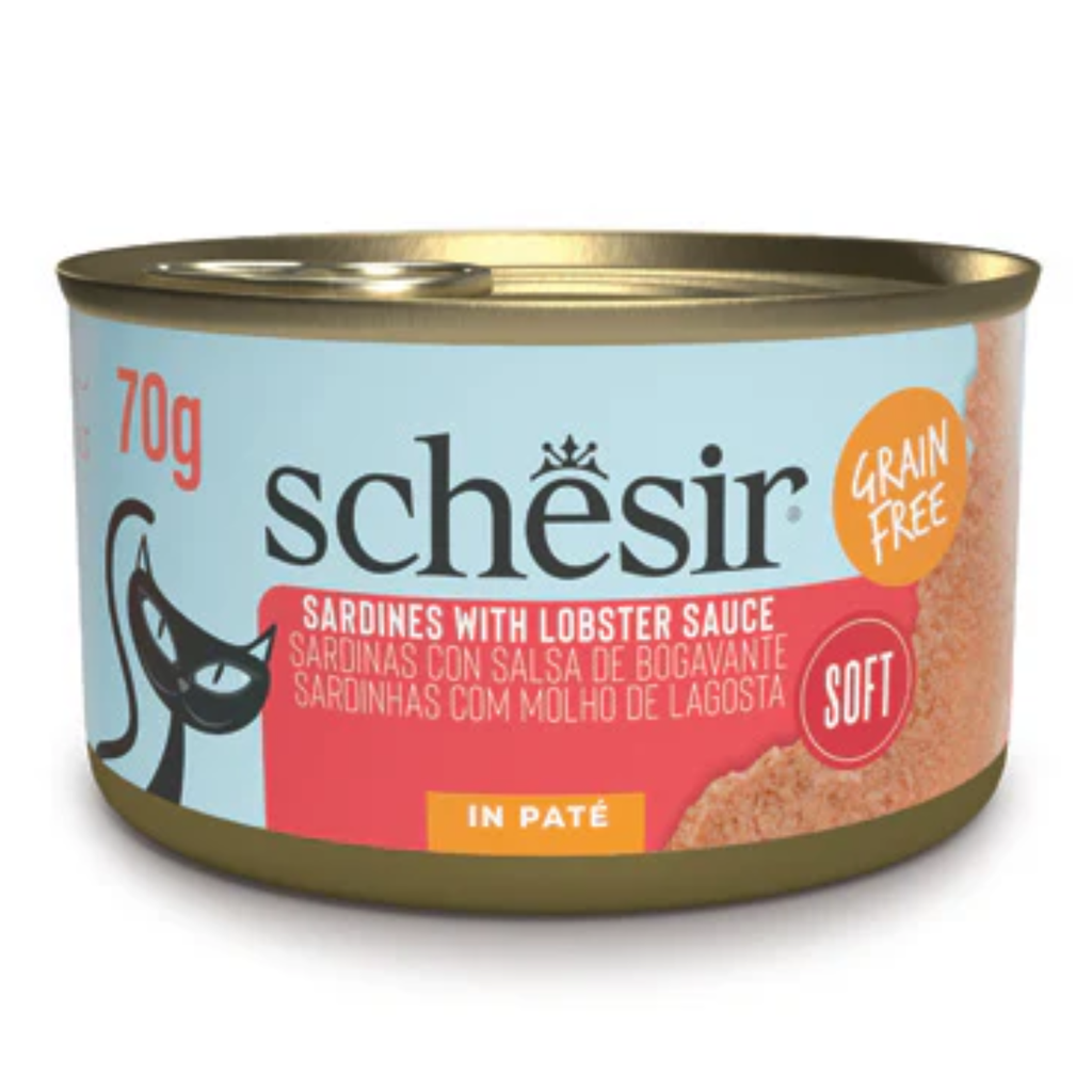 Schesir Grill Pate' Cat Can Sardines In Lobster Sauce 6x70g