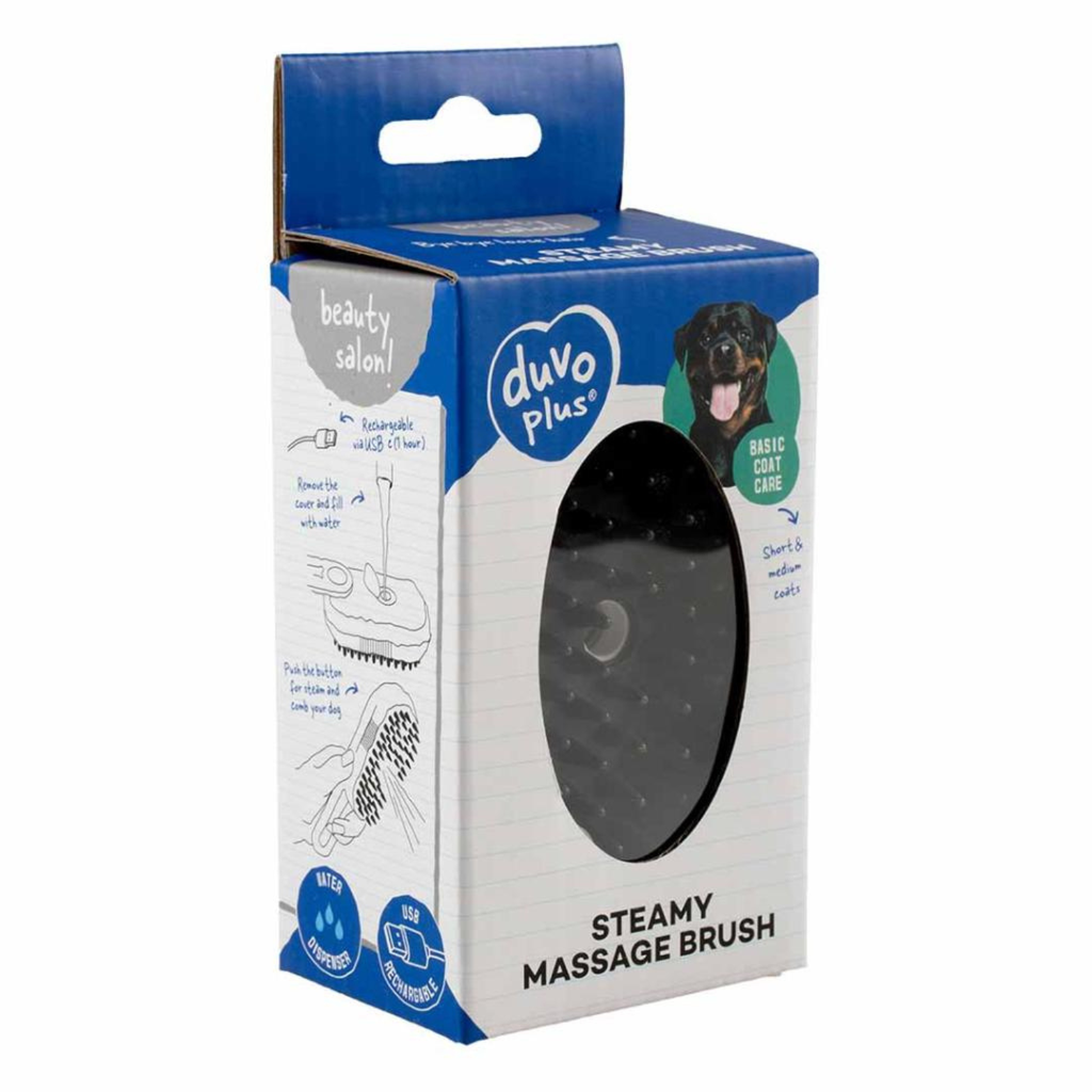 Duvo+ Steamy massage brush 12x6,5x5cm Black