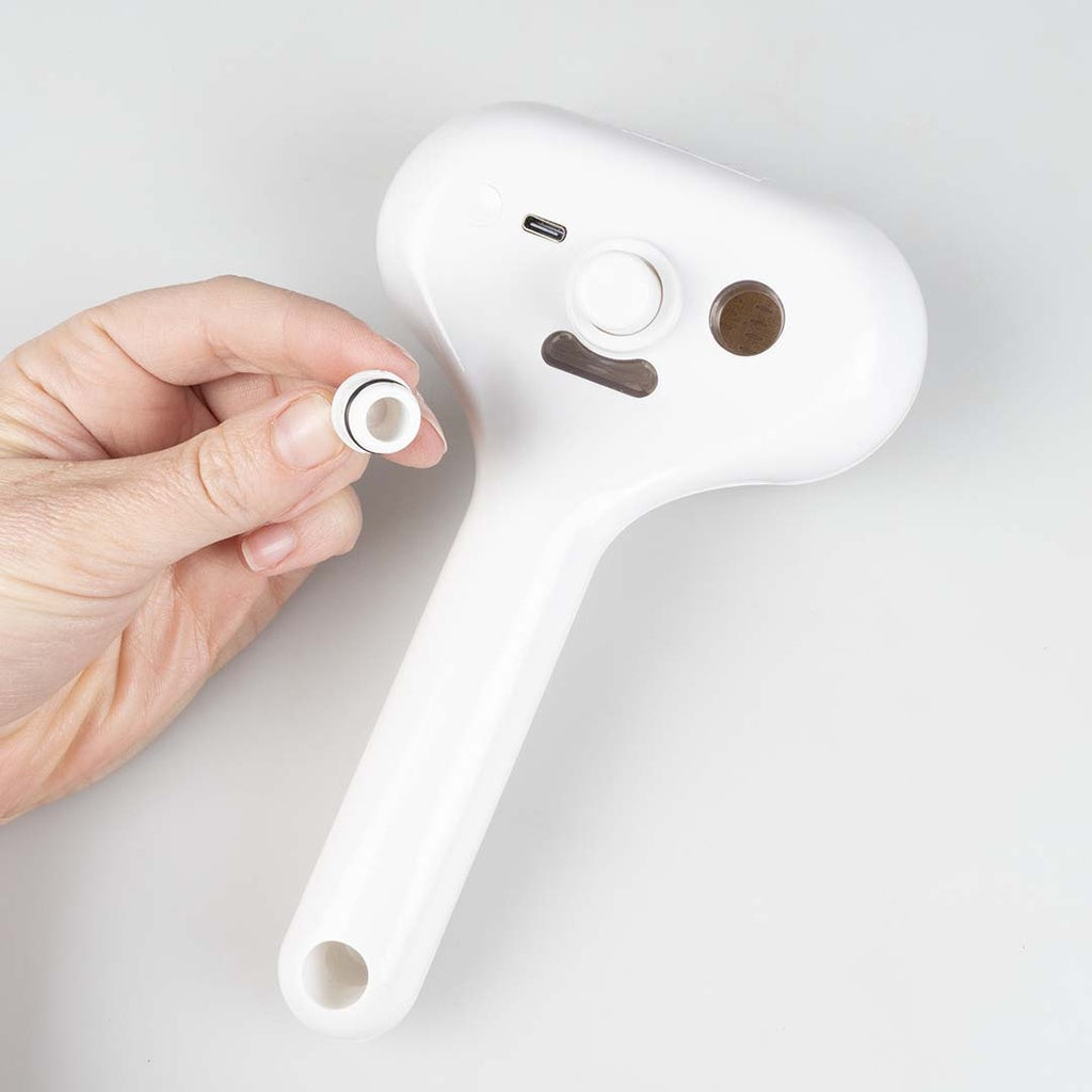 Duvo+ Steamy Rechargeable Slicker Brush - White [Size - XL-20x11x6.5cm]