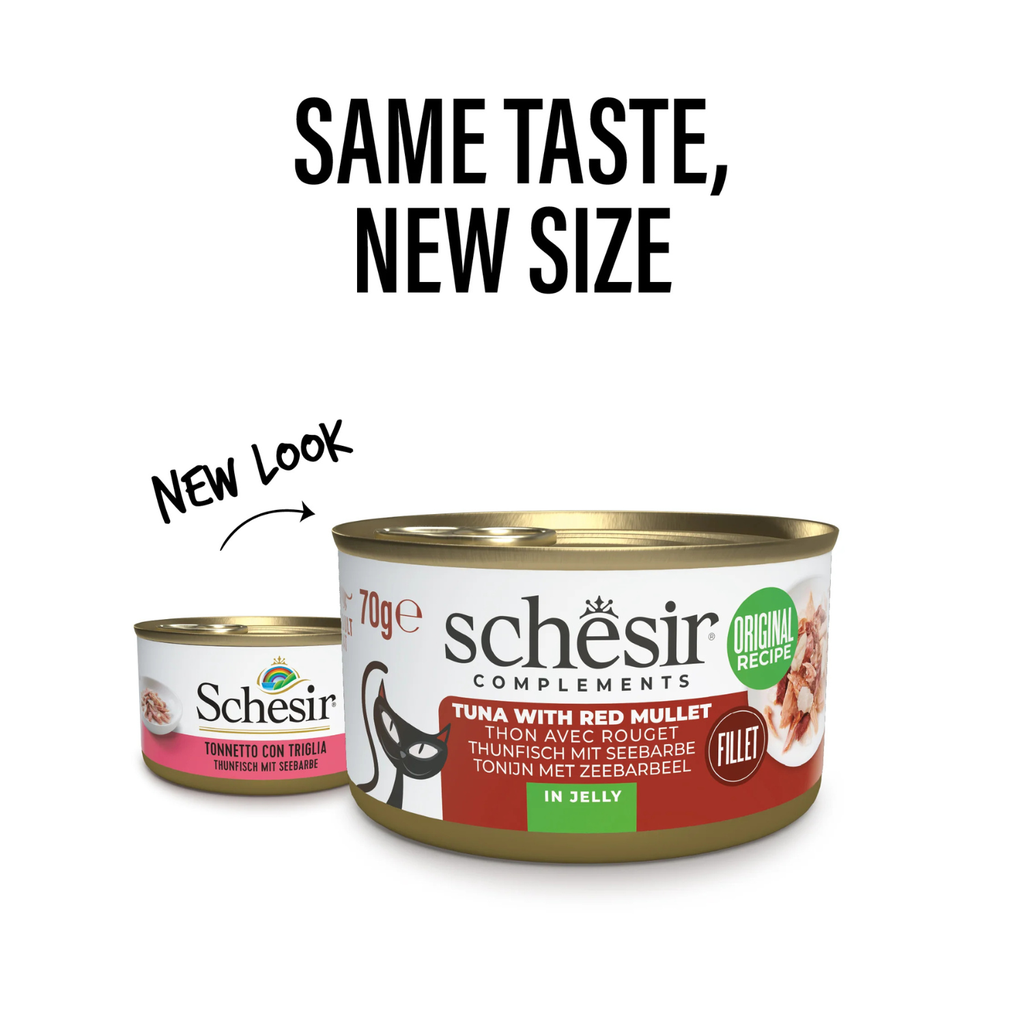 Schesir Complements Cat Wet Food  in Jelly Can- Tuna With Red Mullet 6x70g