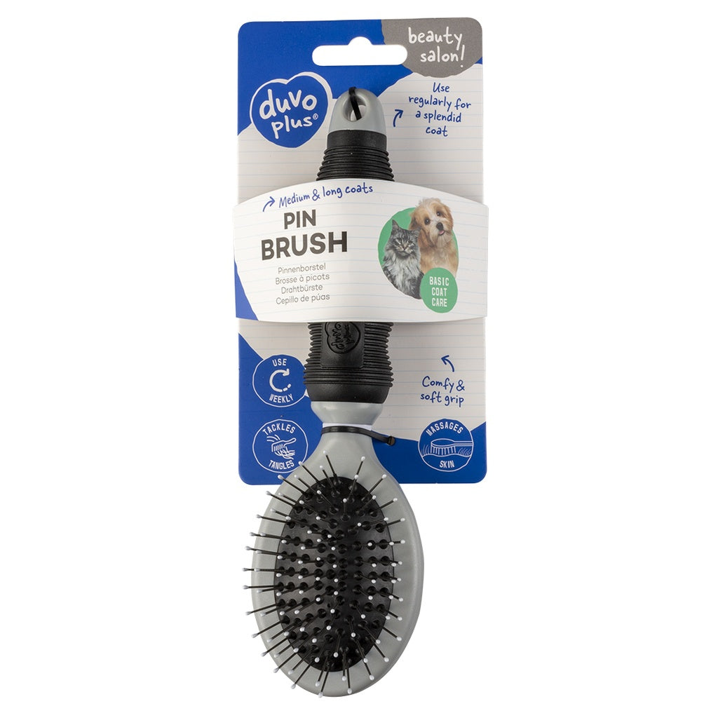 Duvo+ Metal Pin Brush Large Black/Grey