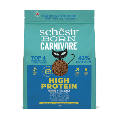Schesir Born Carnivore Grain Free Oven Baked Dry Food [High-Protein] For Cat - Herring & Salmon 255g