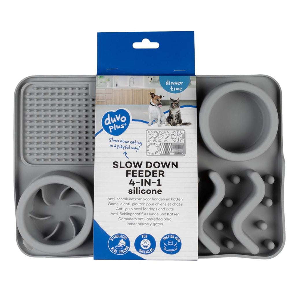 Duvo+ Slow down feeder 4-in-1 Grey 30x20x4cm