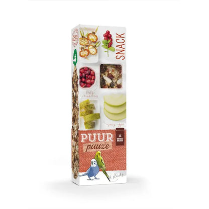 Witte Molen Puur Pauze Sticks with Apple & Rosehip for Budgie 60g[Weight - 60g]