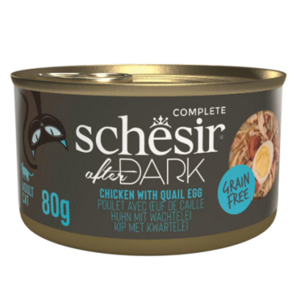 Schesir After Dark Wholefood In Broth For Cat - Chicken With Quail Egg 6x80g