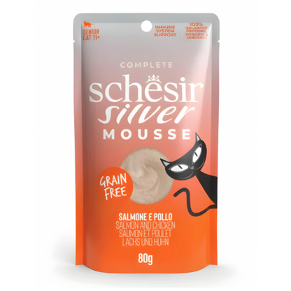 Schesir Silver Mousse Senior Cat - Salmon And Chicken 80g
