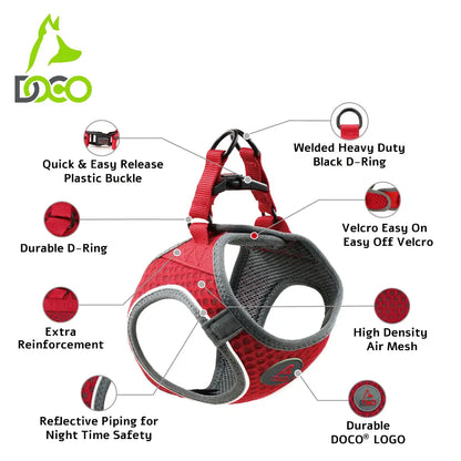 DOCO NET Mesh Sport Harness Medium-41-44cm / 4.5-7kg-Turquoise