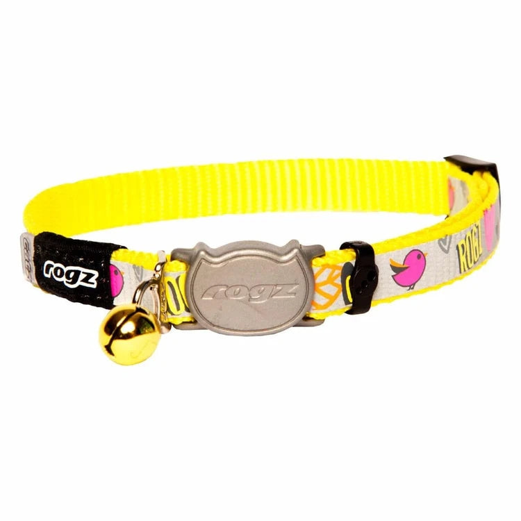 Rogz Reflectocat Lime Fish Cat Collar XS