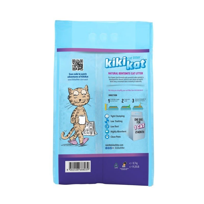 Kiki Kat White Bentonite Clumping Cat Litter –Lavender Fields-20 L