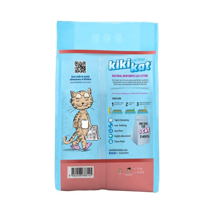 Kiki Kat White Bentonite Clumping Cat Litter – Baby Powder-10 L