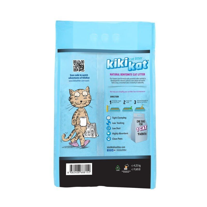 Kiki Kat White Bentonite Clumping Cat Litter – Activated Carbon-20 L