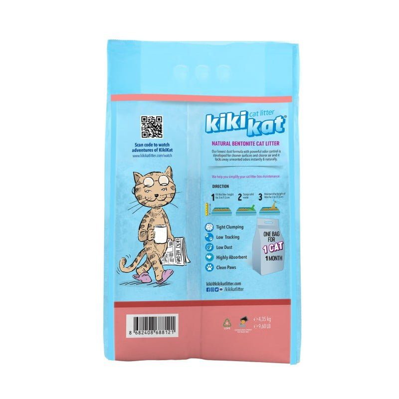Kiki Kat White Bentonite Clumping Cat Litter -Baby Powder -5 L