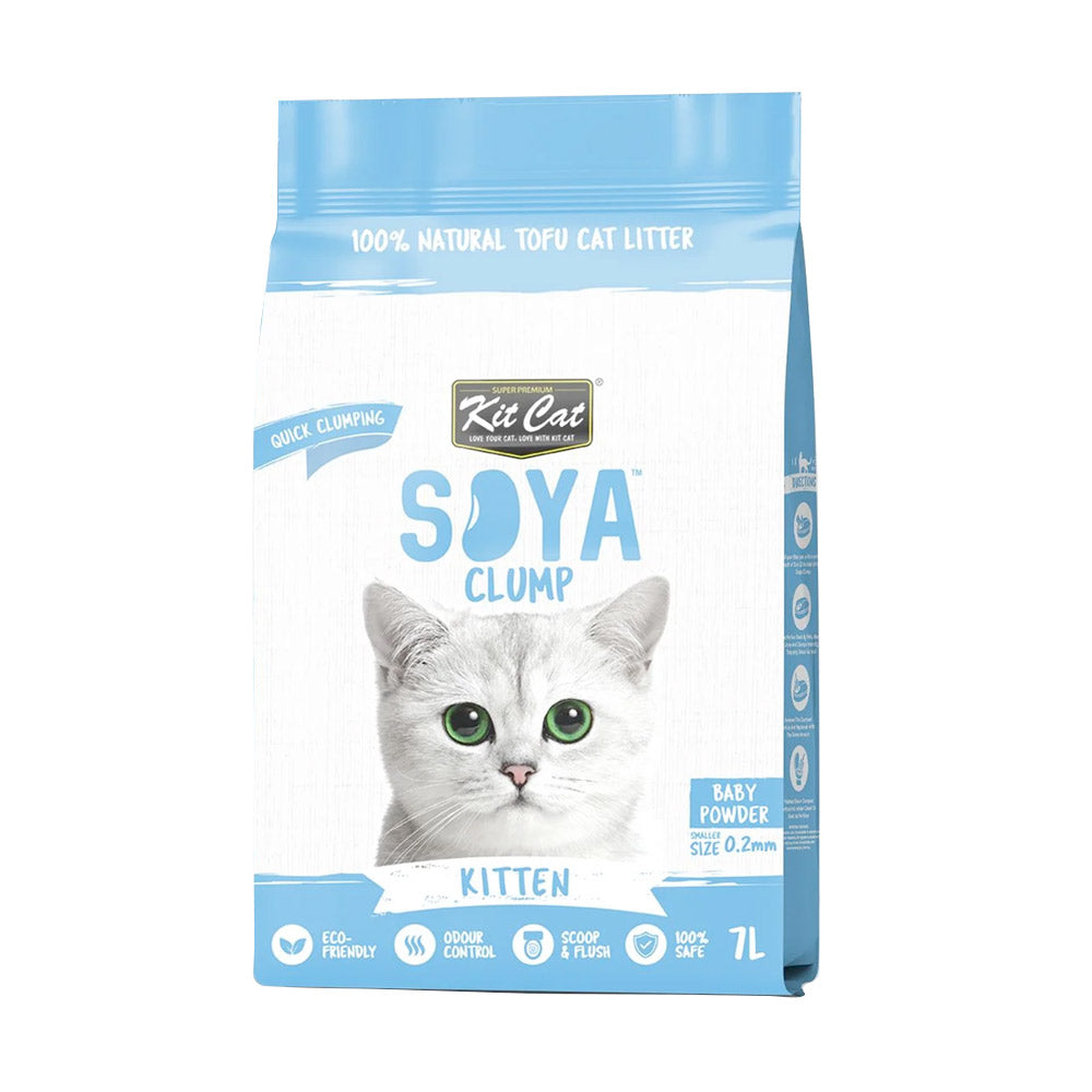 Kit Cat Soybean Litter Soya Clump Kitten Baby Powder 7L (1 Box - 6pcs)