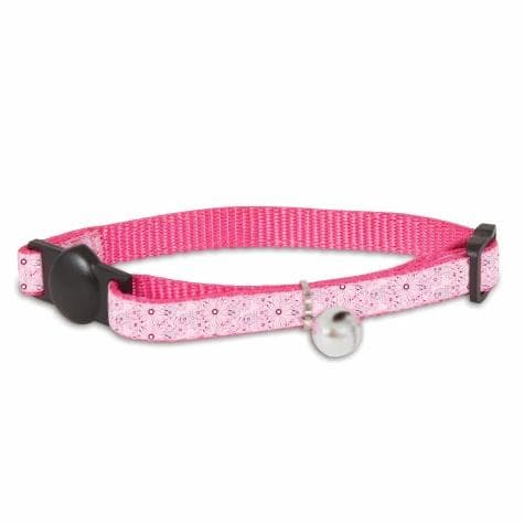 Pets Club Adjustable Cat Collar With Bell- Light Pink Paw