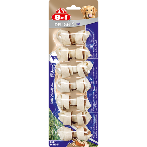 8in1 Beef Delights Bones XS