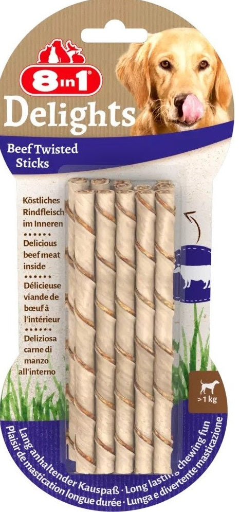 8in1 Delights Beef Twisted 10Sticks