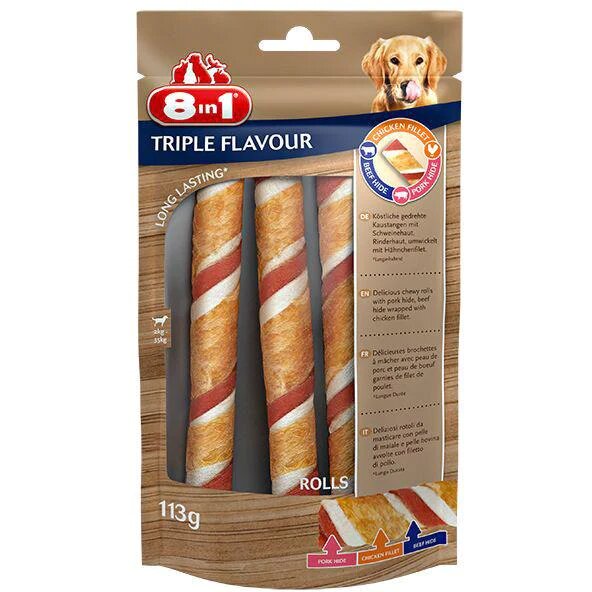 8in1 Triple Flavour Rolls 113g