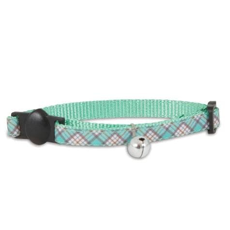 Pets Club Adjustable Cat Collar With Bell- Green/Black