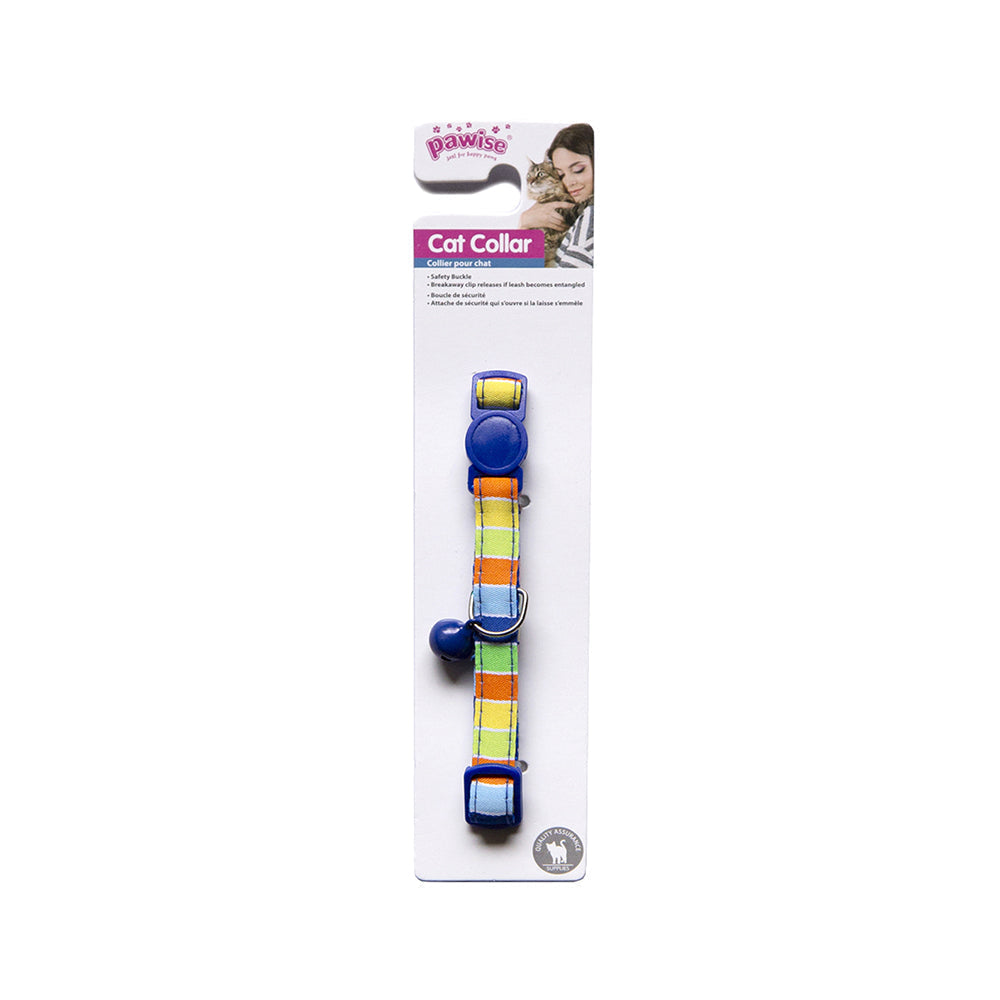 Pawise cat collar stripe,blue