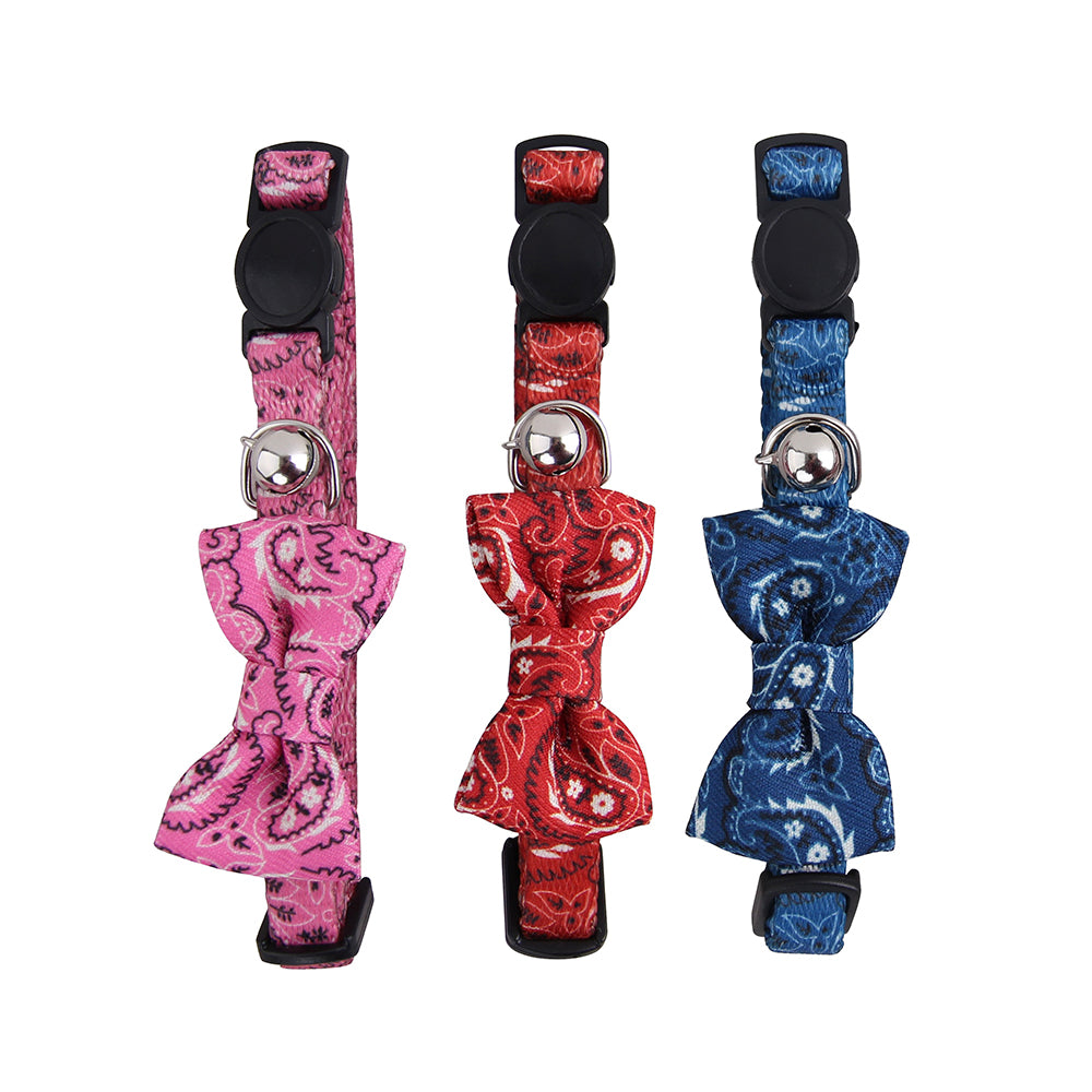 Pawise Cat collar w/Bowknot—blue